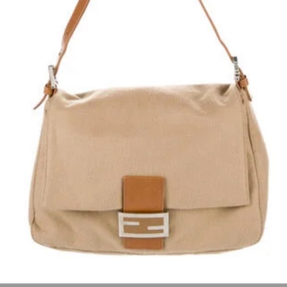 Fendi Tan Shoulder Bag with Silver Accent